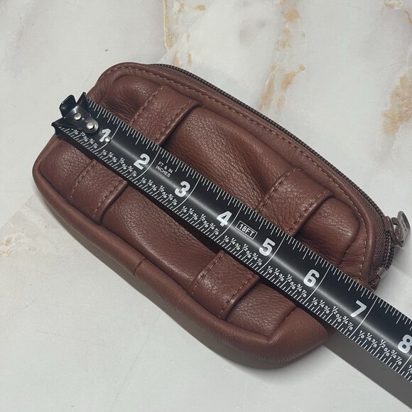 Vintage Victoria Leather Co. Bag Made in USA Brown Genuine Zip Leather Belt Bag - Picture 6 of 8